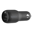 32W USB-C PD + USB-A Car Charger, Black, hi-res