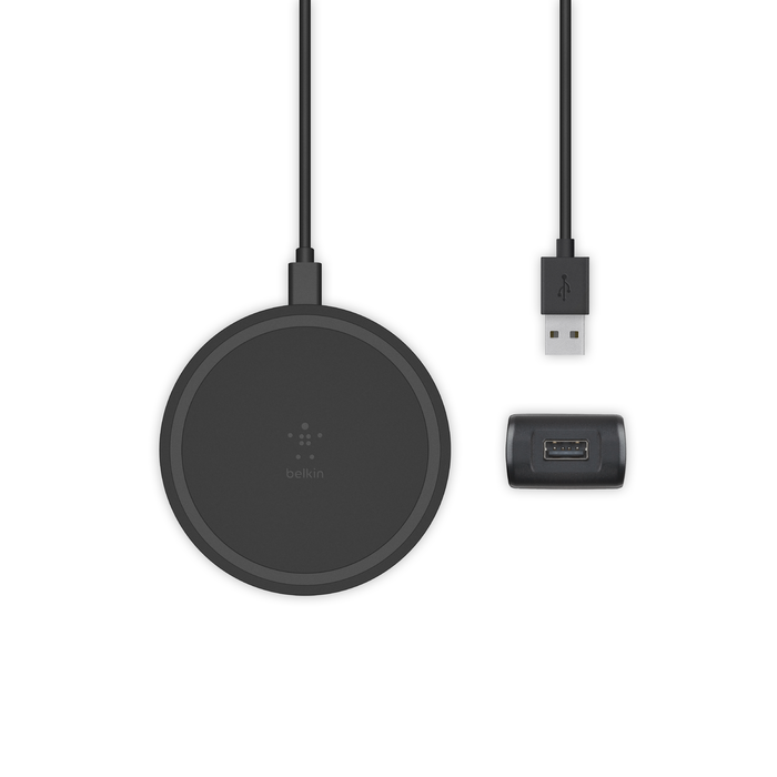 BOOST↑UP™ ワイヤレス充電パッド<br>（10W、micro-USBケーブル＆ACアダプター付き）, Black, hi-res