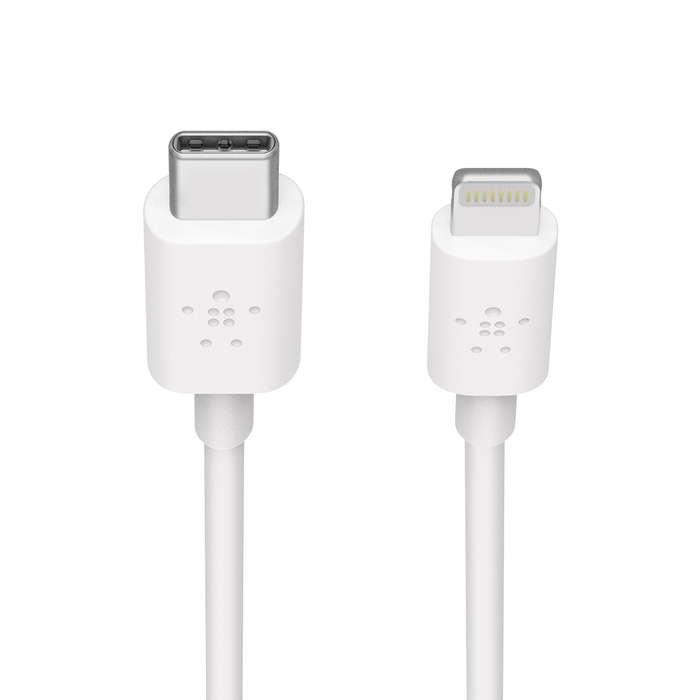 USB-C Cable with Lightning Connector, White, hi-res