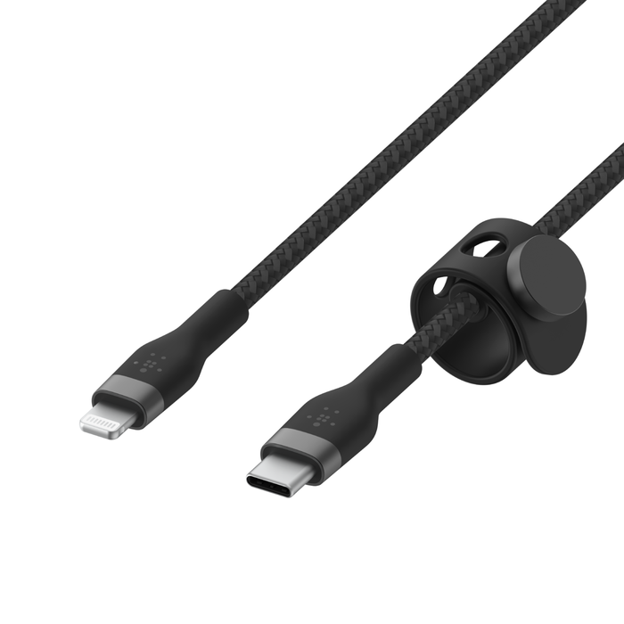 USB-C&reg;-kabel met Lightning-connector, Zwart, hi-res