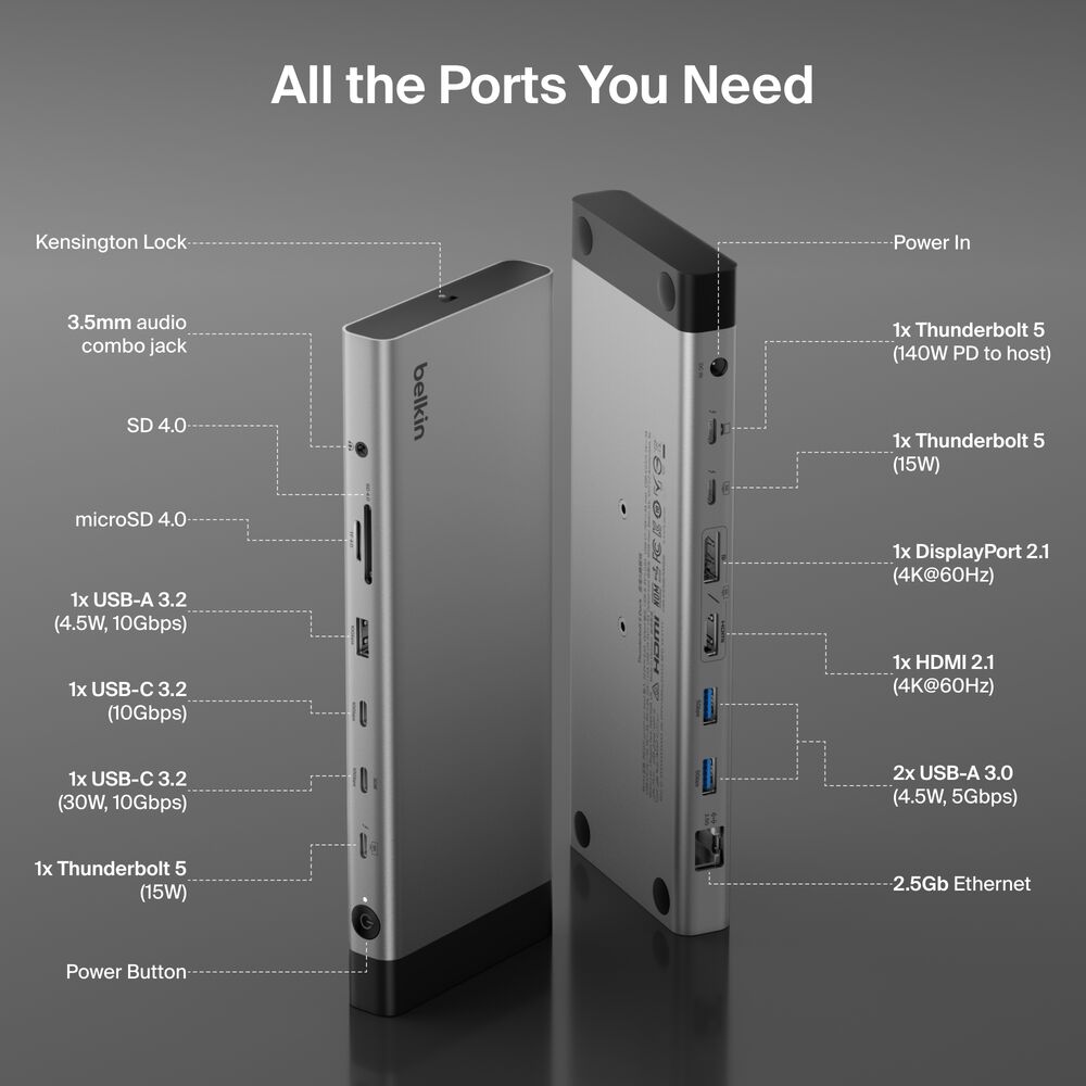 Thunderbolt 5 Dock, Gray, hi-res