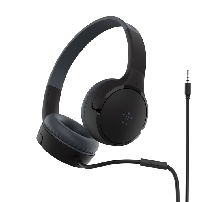 Cuffie on-ear con filo per bambini, Nero, hi-res