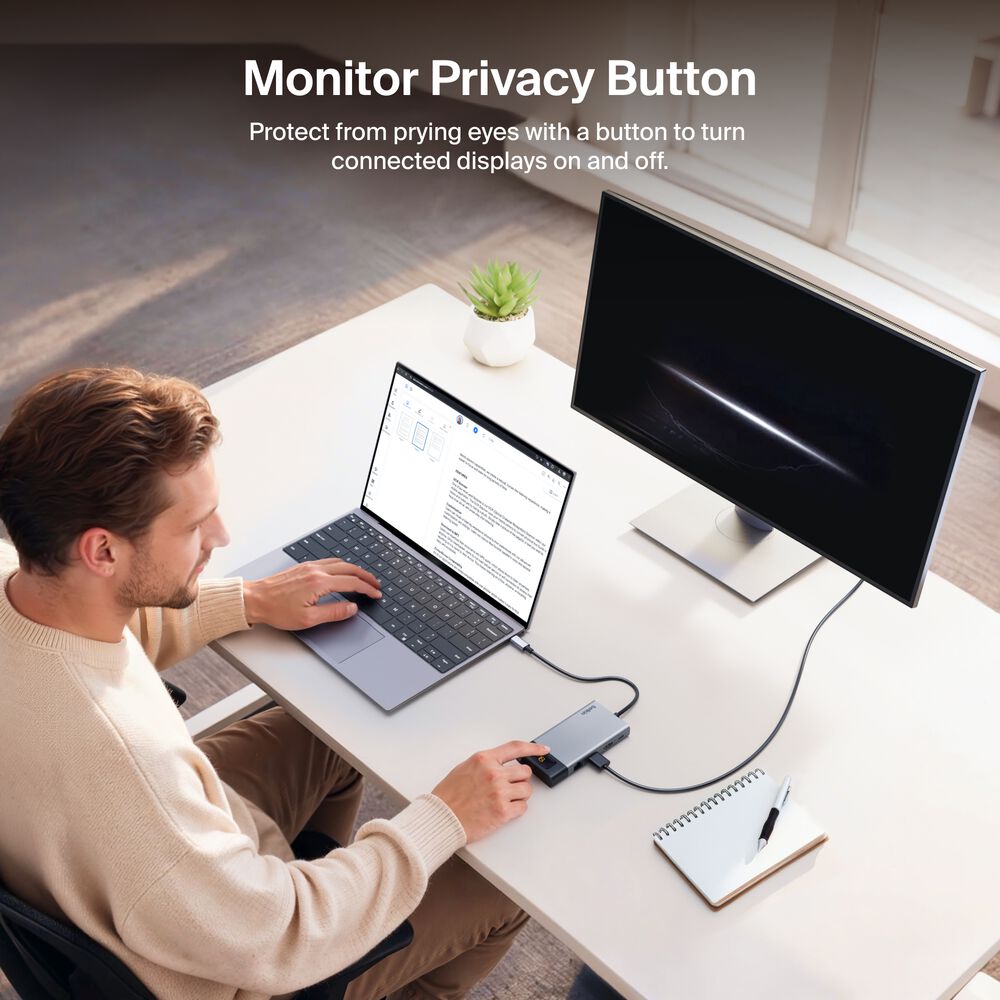 8-Port Dual Display USB-C Hub, Black, hi-res