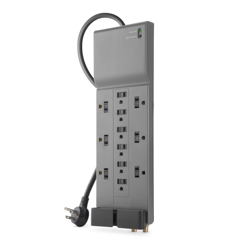 12-Outlet Surge Protector with Phone/Coax Protection, 8 ft. Cord