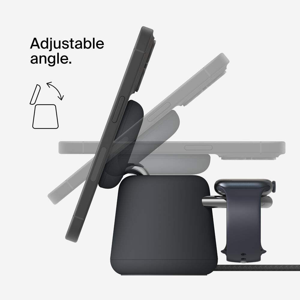 2-in-1 Wireless Charging Dock with Qi2 15W, Charcoal, hi-res