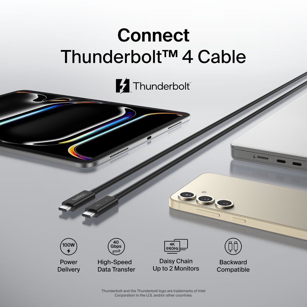 Thunderbolt 4 Cable, 1M, Passive, Black, hi-res