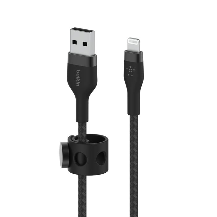 Câble USB-A avec connecteur Lightning, Noir, hi-res