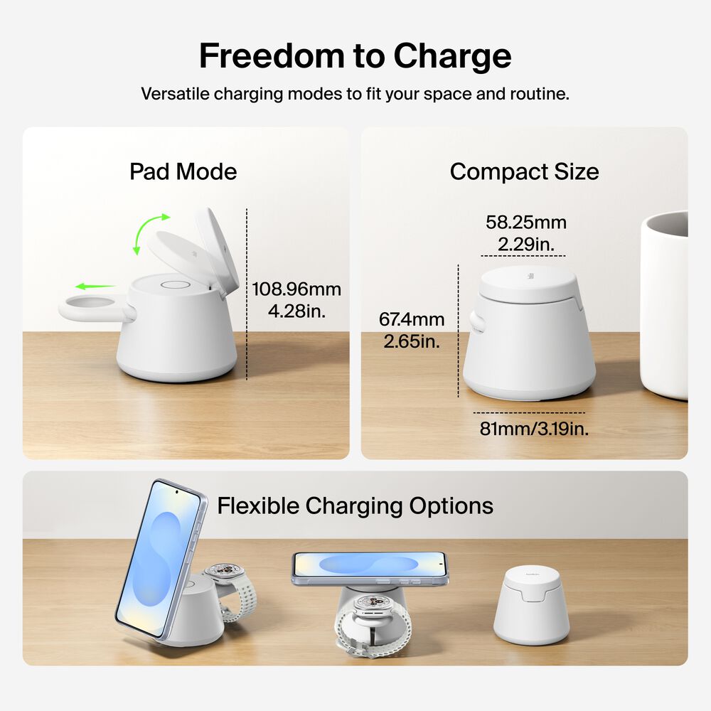 Modular Charging Dock with Qi2 25W, White, hi-res