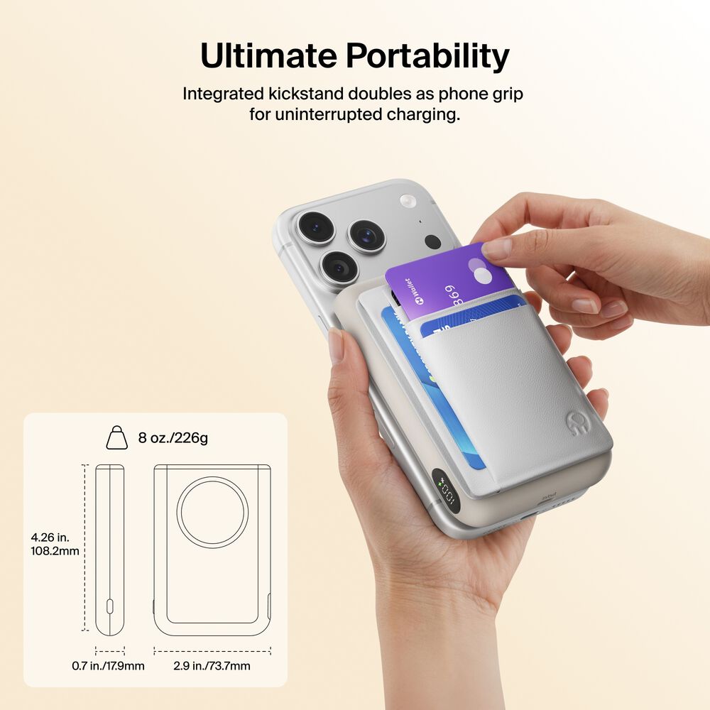 Power Bank 10K with Magnetic Ring, Sand, hi-res