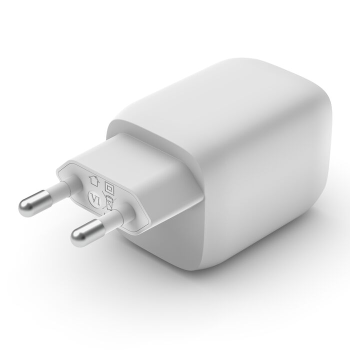 BELKIN Chargeur 65W + Câble USB-C (2 USB-C) (Blanc) WCH013VF2MWH-B6 BELKIN Chargeur 65W + Câble USB-C (2 USB-C) (Blanc) WCH013VF2MWH-B6