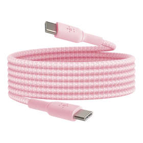 Braided USB-C to USB-C Cable, Pink, hi-res