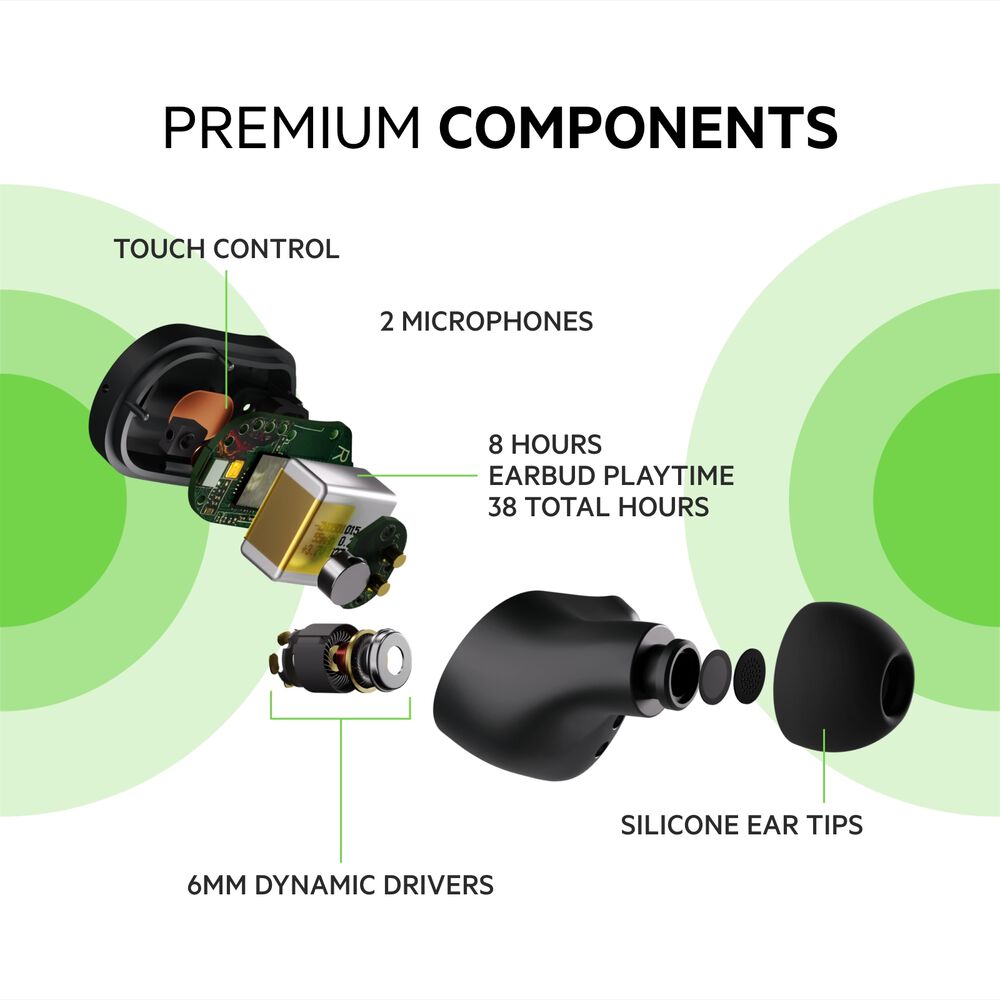 True Wireless Earbuds, Black, hi-res