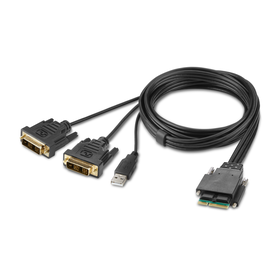 4-Port Dual Head DVI Modular Secure KVM Switch PP4.0 W/ Remote, Negro, hi-res