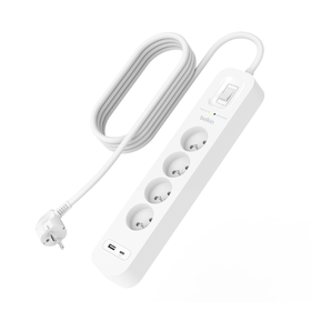Multiprise parafoudre avec ports USB-C et USB-A (4 prises,1 port USB-C et 1 port USB-A), , hi-res