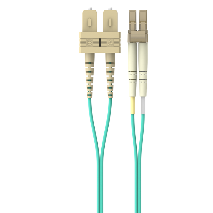 Belkin 10Gb Duplex Multimode 50/125 OM3 Fiber Cable LC/SC Aqua
