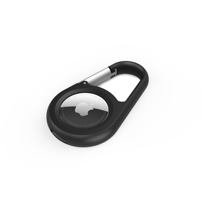 Secure Holder with Carabiner for AirTag, Black, hi-res