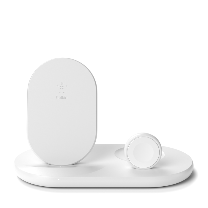 Apple 裝置專用 3 合 1 無線充電器, 白色的, hi-res
