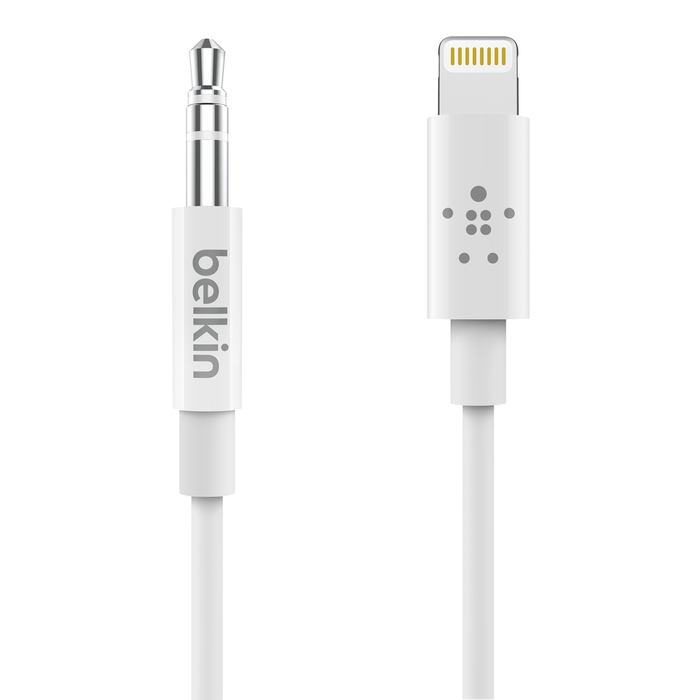 3.5 mm Audio Cable With Lightning Connector, White, hi-res