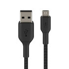 Braided USB-A to Micro-USB Cable, Black, hi-res