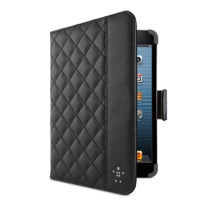 Quilted Cover with Stand for iPad mini and iPad mini with Retina display, Black, hi-res