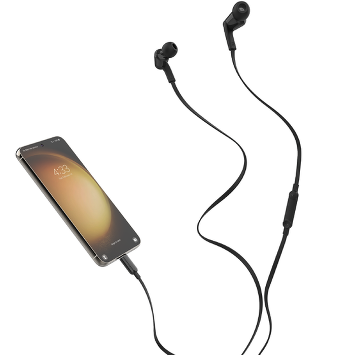 Bedrade Earbuds met USB-C-connector, Zwart, hi-res