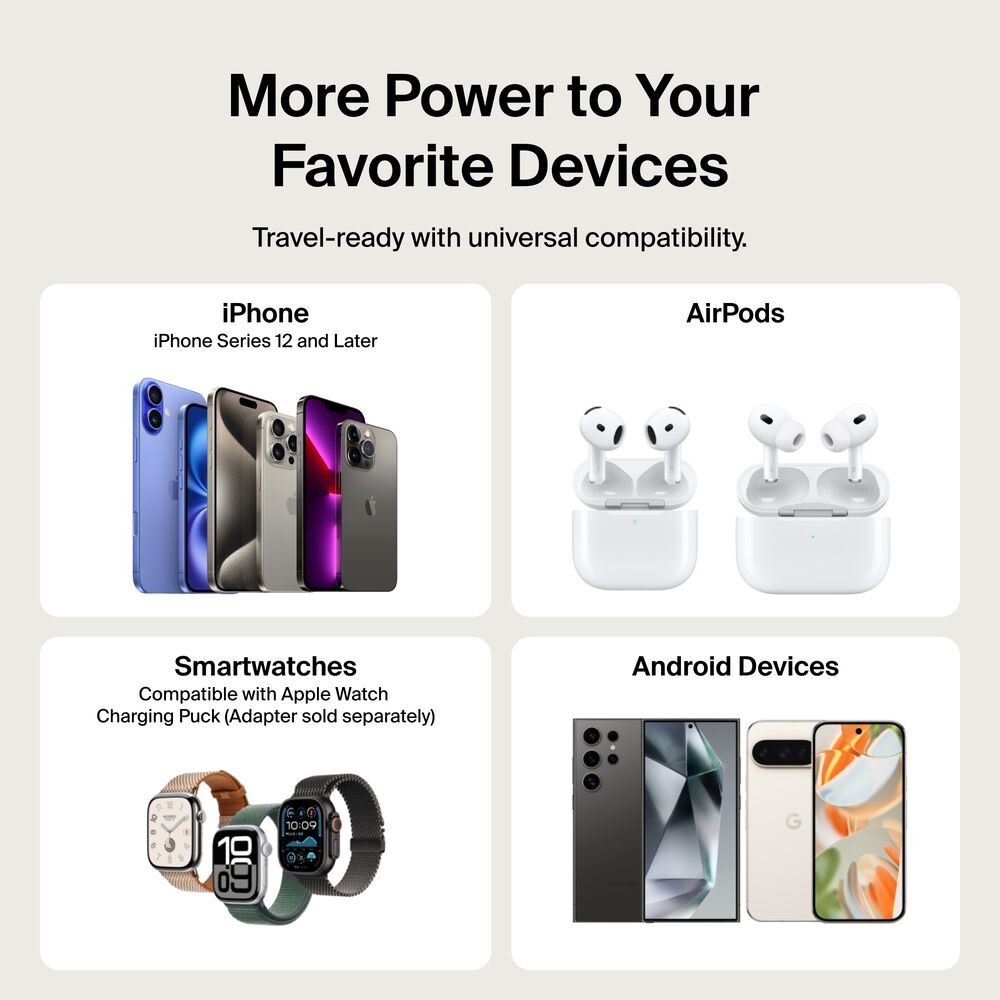 Slim Magnetic Power Bank 5K with Qi2, Sand, hi-res