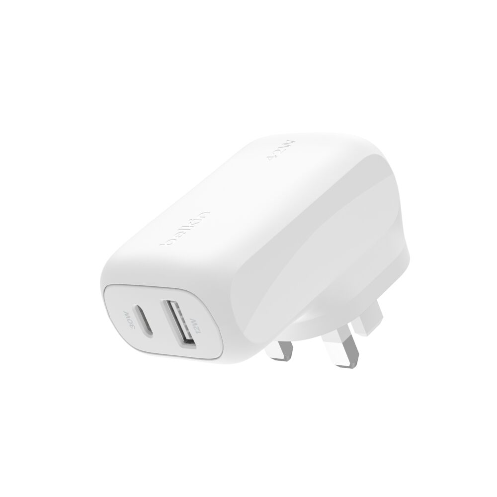 BoostCharge Dual Wall Charger 42W with USB-C USB-A ports Belkin UK