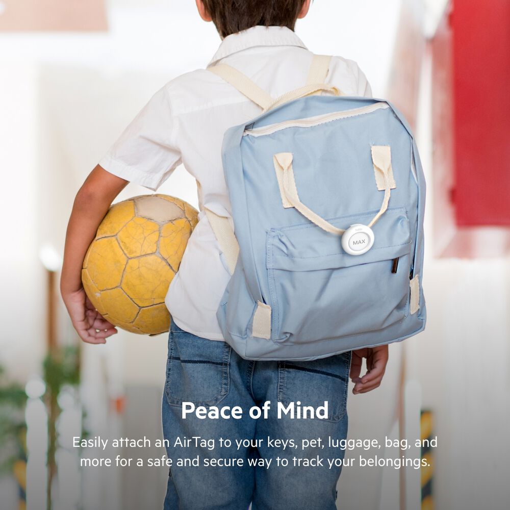 Secure Holder with Clip for AirTag, White, hi-res