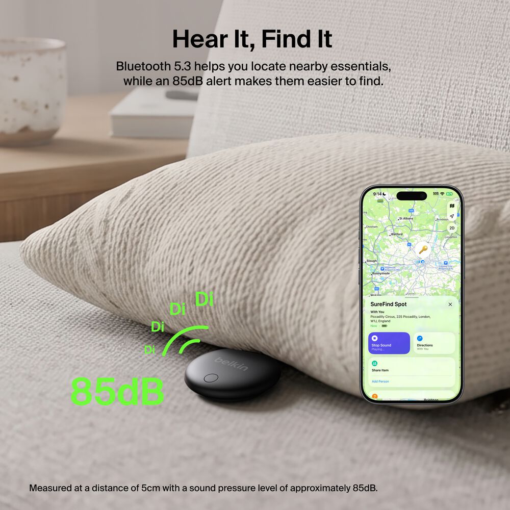 Bluetooth Tracker Tag, Black, hi-res