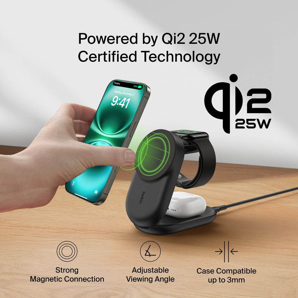 3-in-1 Foldable Magnetic Charger with Qi2 25W, , hi-res