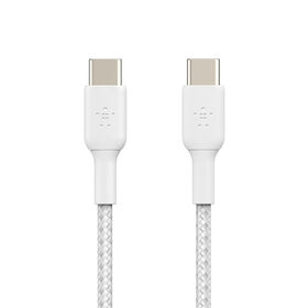 USB-C 至 USB-C 編織充電線纜 (2米 / 2條), 白色的, hi-res