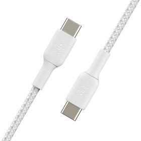 Cable trenzado USB-C a USB-C (1 m, blanco), Blanco, hi-res