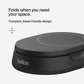 Convertible Magnetic Wireless Charging Stand with Qi2 15W, Black, hi-res