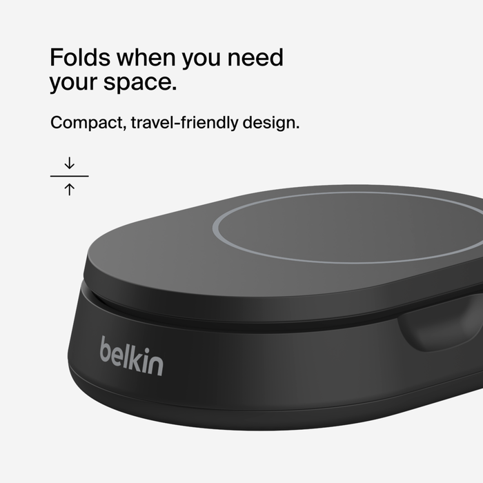 Convertible Magnetic Wireless Charging Stand with Qi2 15W, Black, hi-res