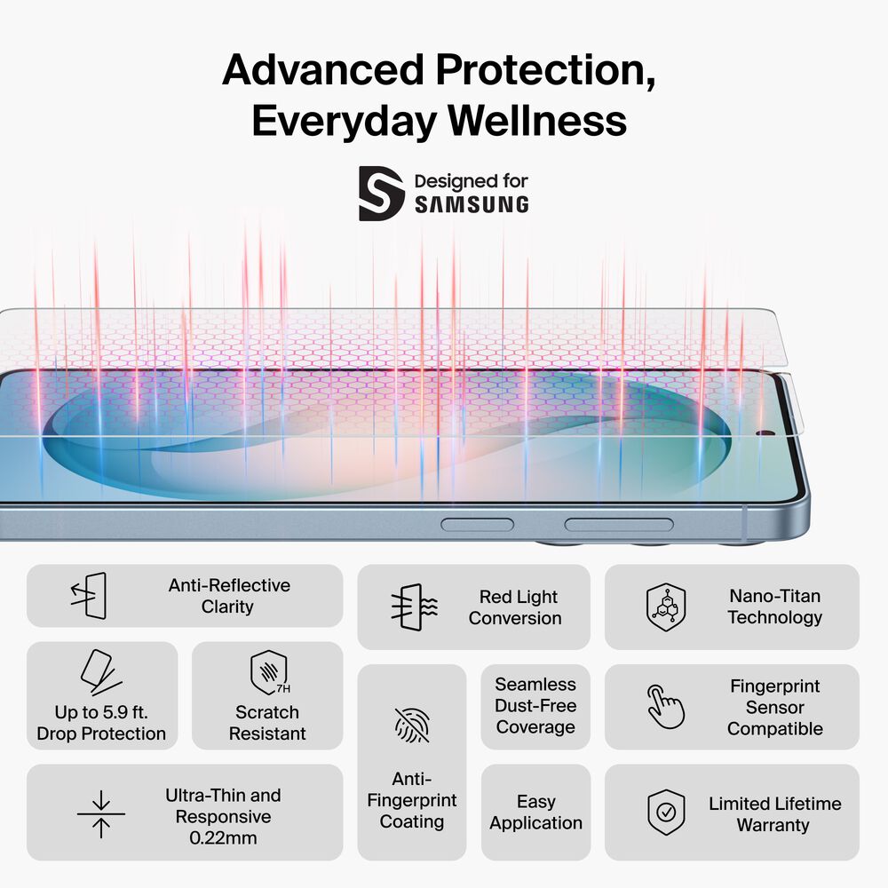 Titan EcoGuard Red Light Screen Protector for Samsung Galaxy S26+, , hi-res