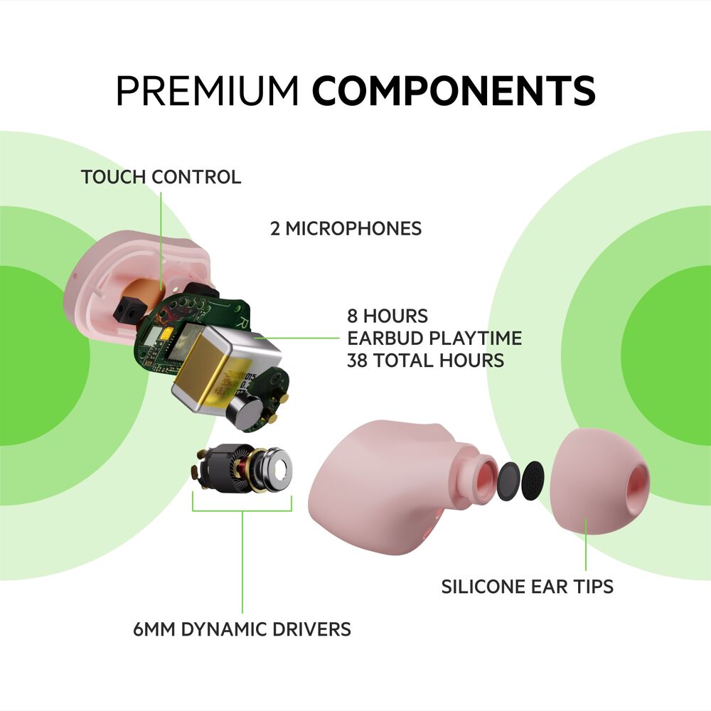 True Wireless Earbuds, Pink, hi-res
