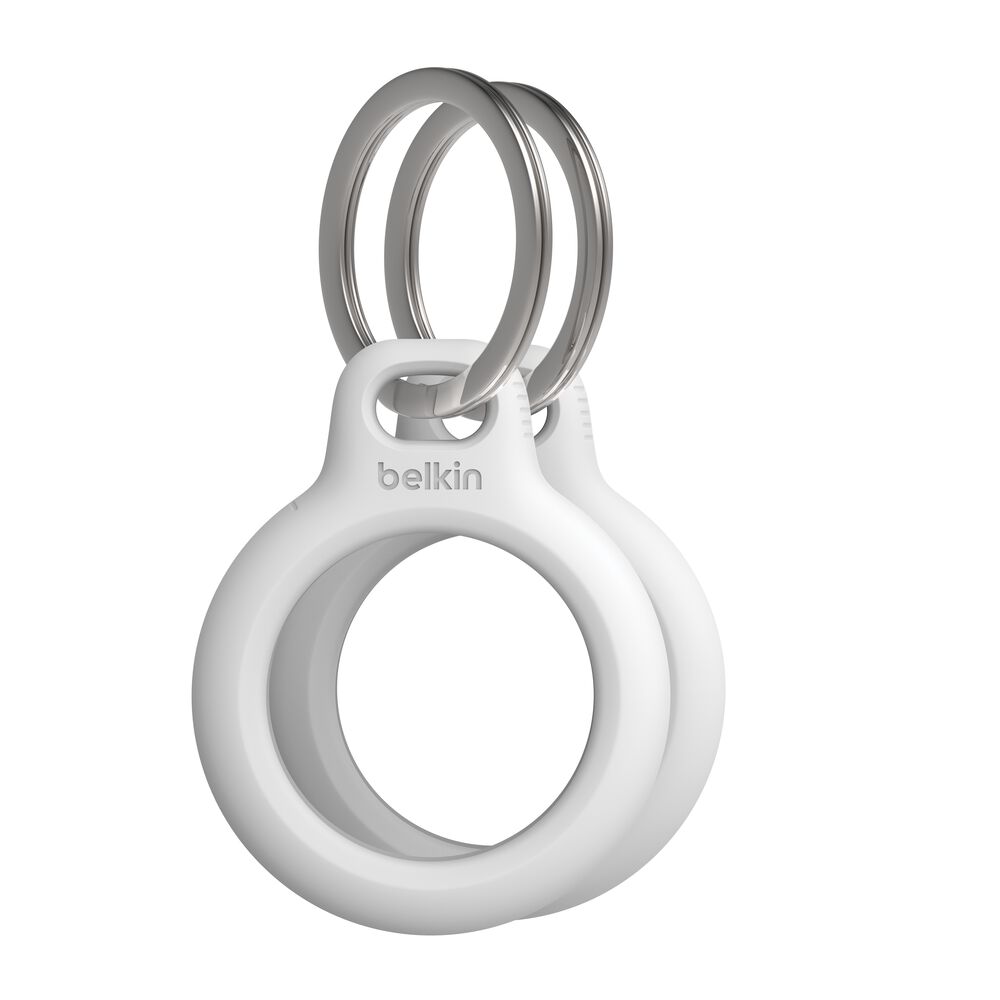 Secure Holder with Key Ring for AirTag 2-Pack, White, hi-res