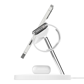 Caricabatteria wireless 3 in 1 con MagSafe, 15 W, Bianco, hi-res