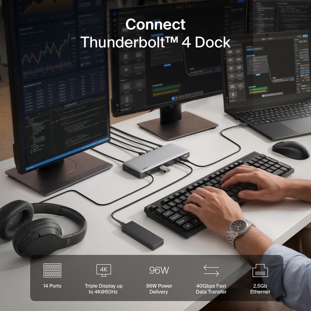 Thunderbolt 4 Dock, Gray, hi-res