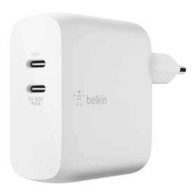 BOOST↑CHARGE™ 듀얼 USB-C PD GaN 가정용 충전기 68W, 하얀색, hi-res