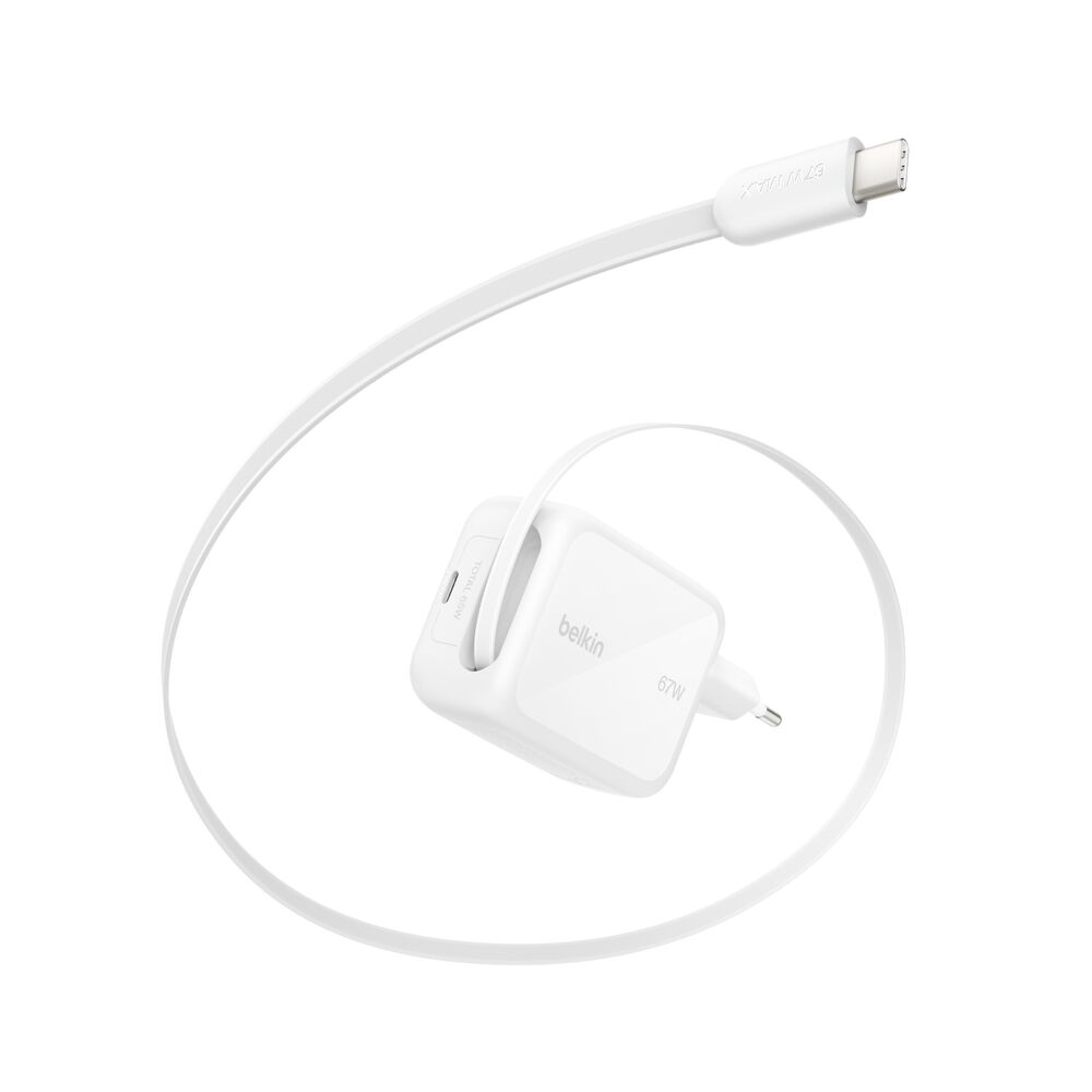 GaN-Ladeger&auml;t (67&nbsp;W) mit einziehbarem Kabel