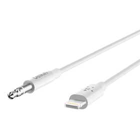 3.5 mm Audio Cable With Lightning Connector, White, hi-res