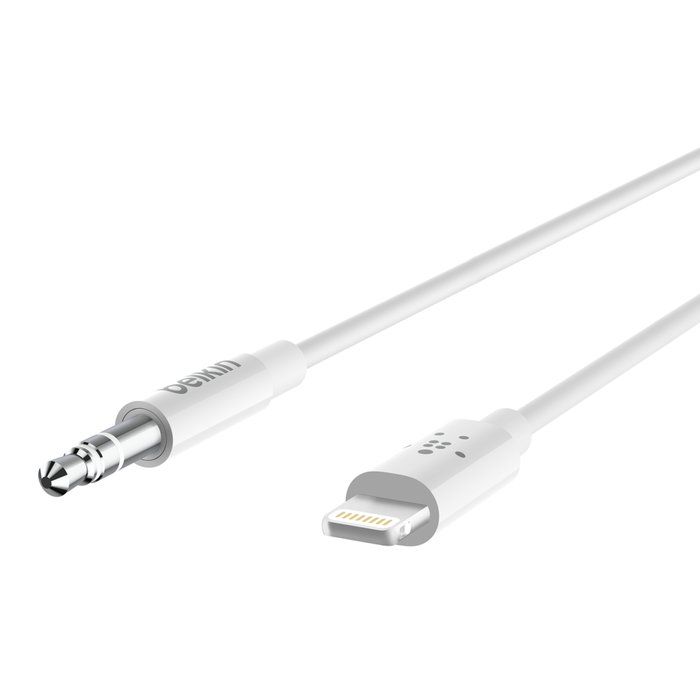 3.5 mm Audio Cable With Lightning Connector, White, hi-res