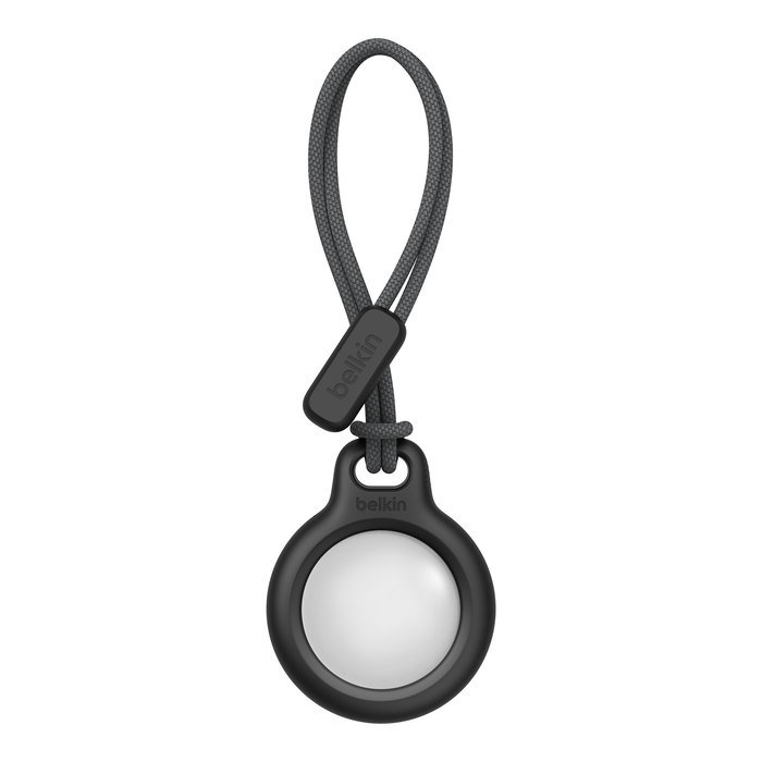 Secure Holder with Strap for AirTag, Black, hi-res