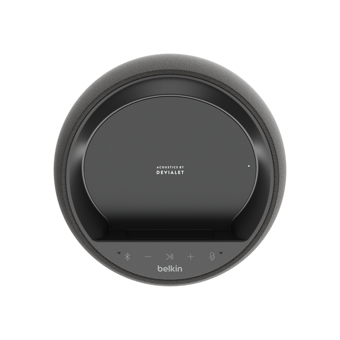 Hi-Fi Smart Speaker + Wireless Charger, Black, hi-res