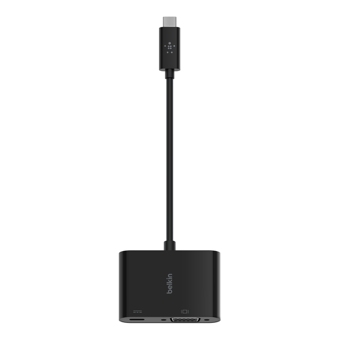 USB-C-VGA + 충전 어댑터, Black, hi-res