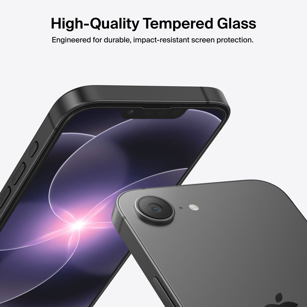 TemperedGlass Treated Screen Protector for iPhone 17e / iPhone 16e / iPhone 14 / iPhone 13 / iPhone 13 Pro, , hi-res