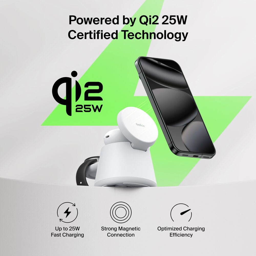Modular Charging Dock with Qi2 25W, White, hi-res