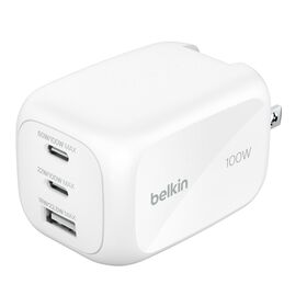 3-Port GaN Wall Charger 100W, White, hi-res