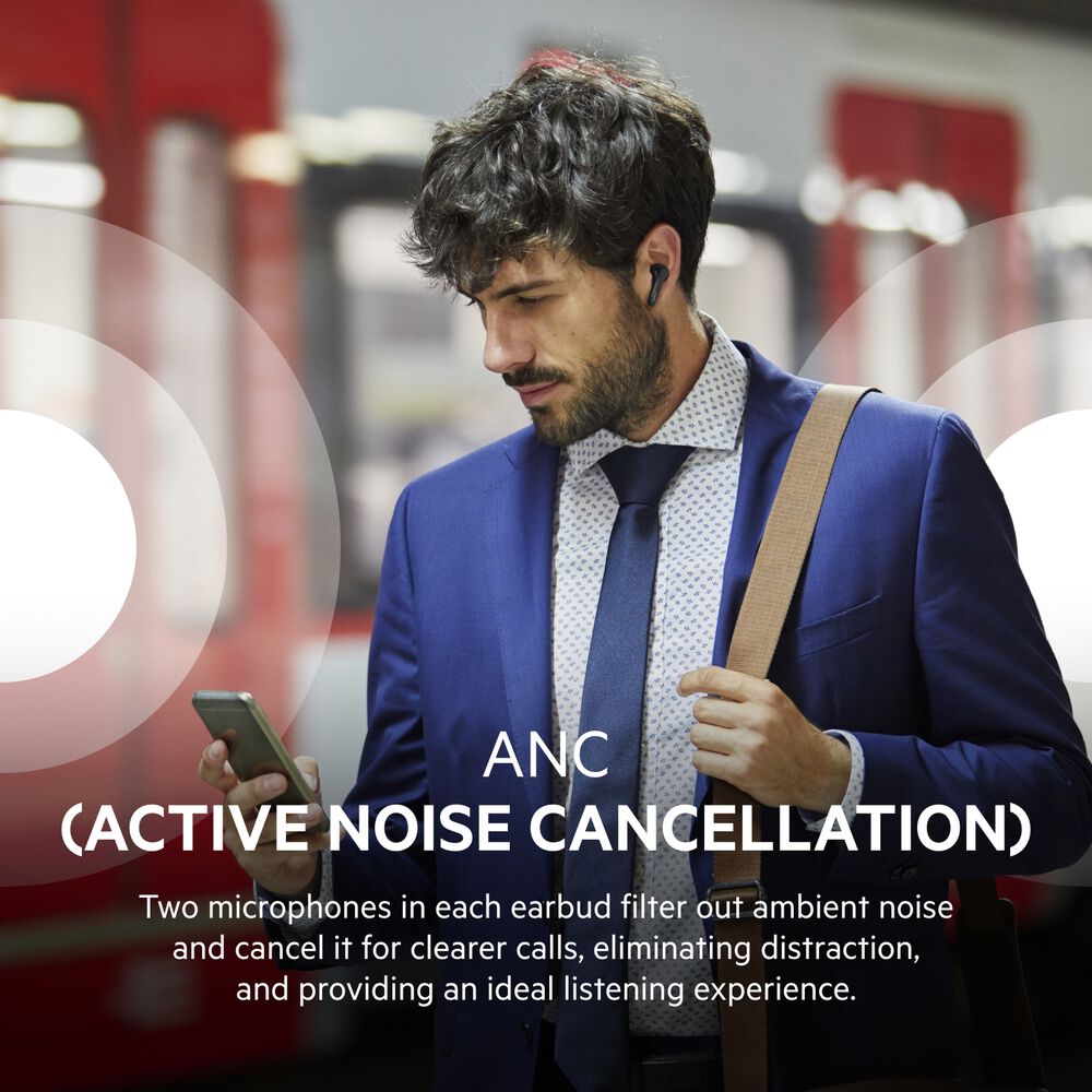 Noise Cancelling Earbuds, Black, hi-res